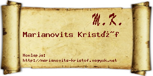 Marianovits Kristóf névjegykártya