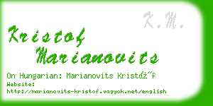 kristof marianovits business card